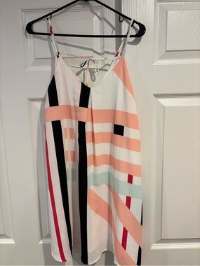 Love Riche Pastel Striped Spaghetti Strap Dress